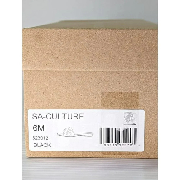 Sanctuary Women's Black Contrast Culture Leather Slide Sandal Size 6 (MSRP $99) - Picture 7 of 7